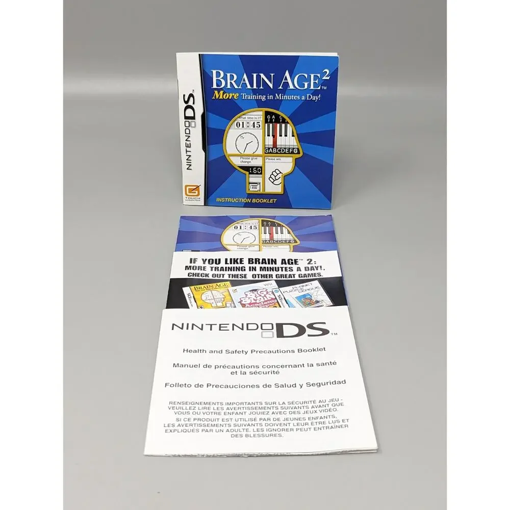 Brain Age 2 Nintendo DS Replacement Case & Manual Only No Game